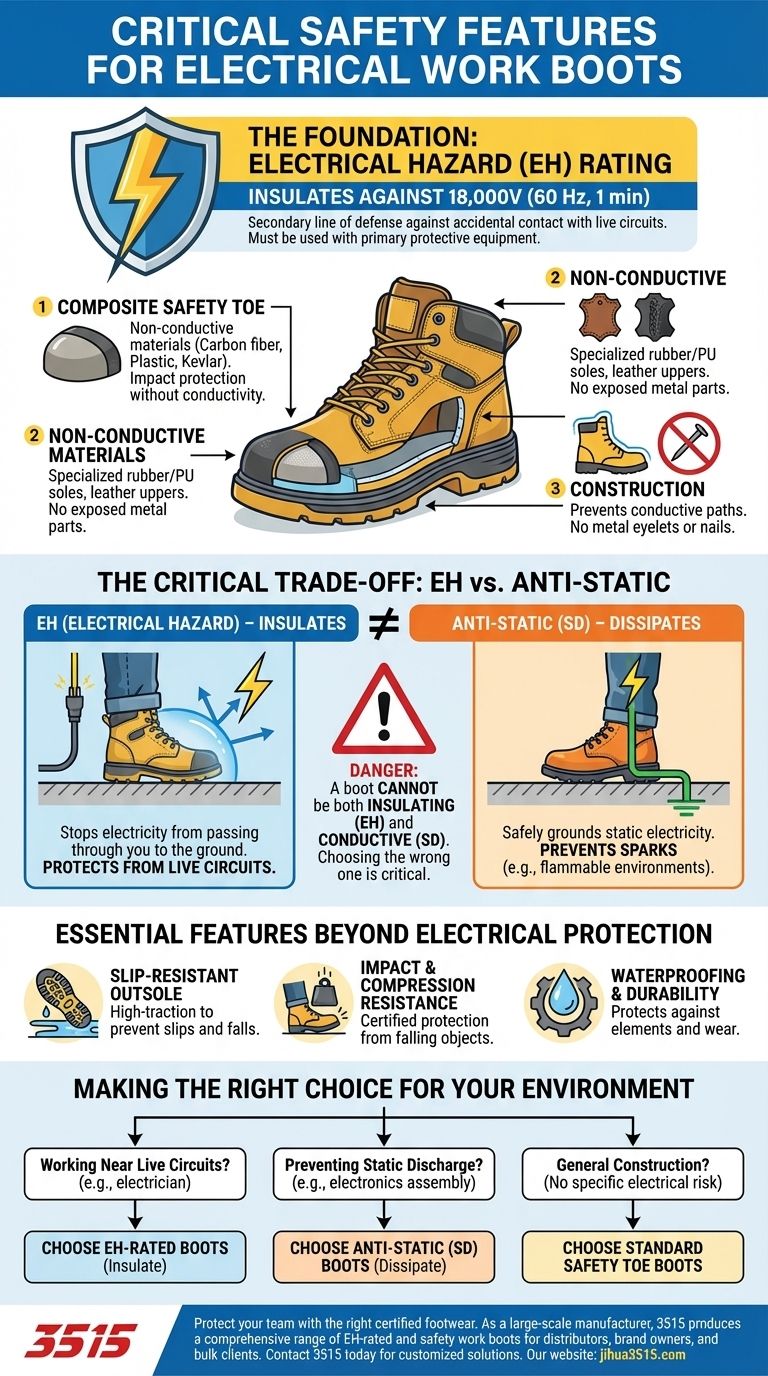 電気作業用安全靴に不可欠な安全機能は何ですか？仕事に合った保護を選びましょう ビジュアルガイド