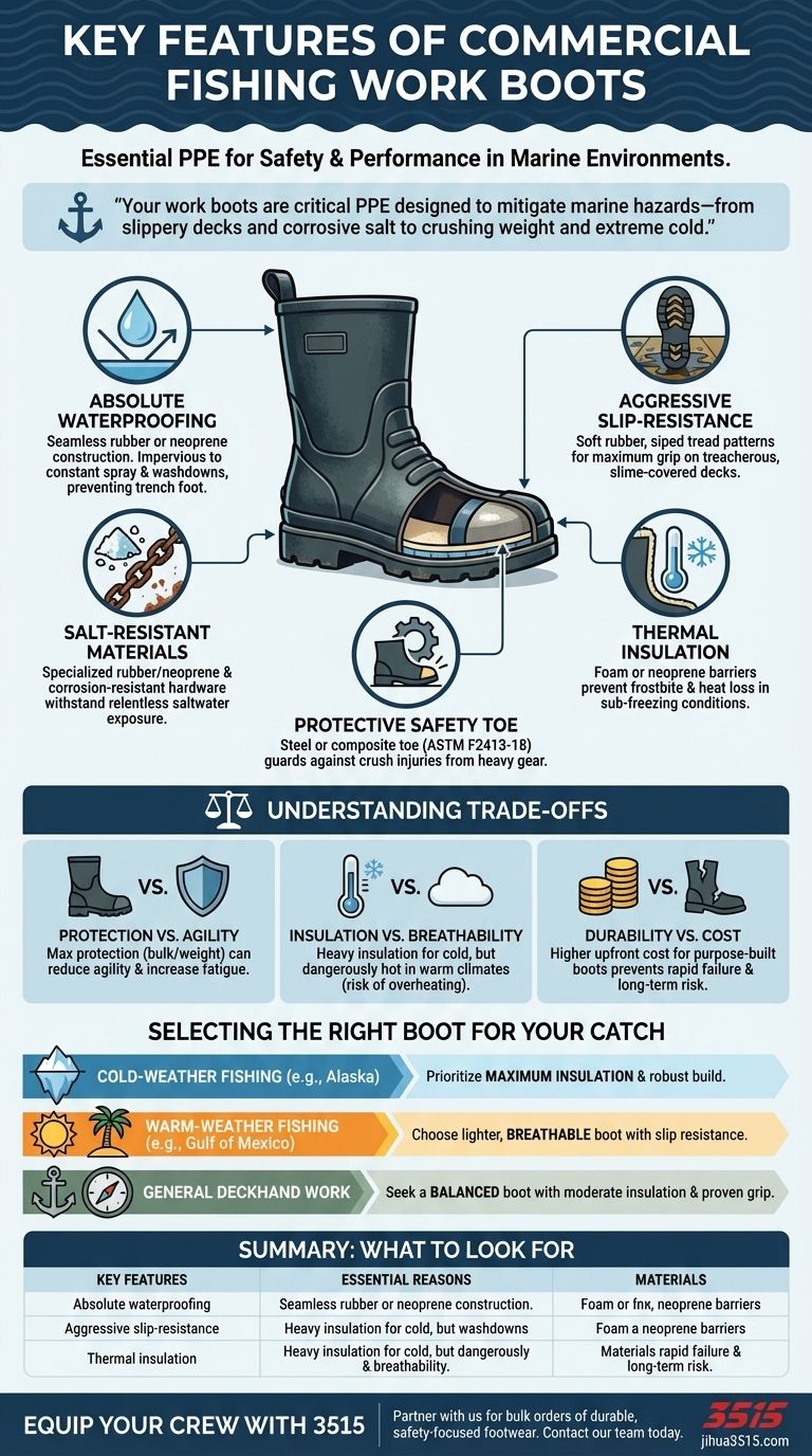 ¿Cuáles son las características clave de las botas para la pesca comercial? Guía esencial de seguridad y durabilidad Guía Visual