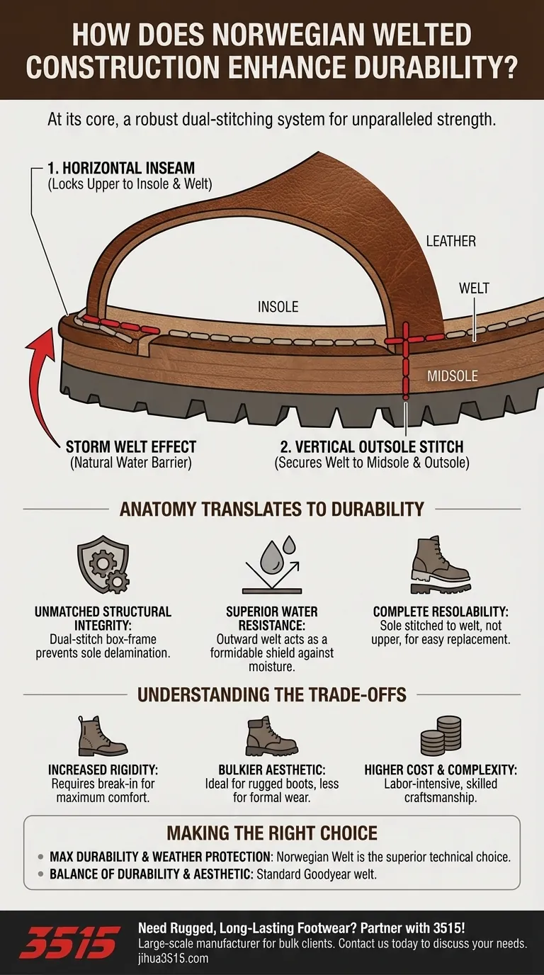 Comment la construction Norvégienne Cousue-Bout-Bout améliore-t-elle la durabilité ? Obtenez une longévité inégalée pour vos chaussures. Guide Visuel