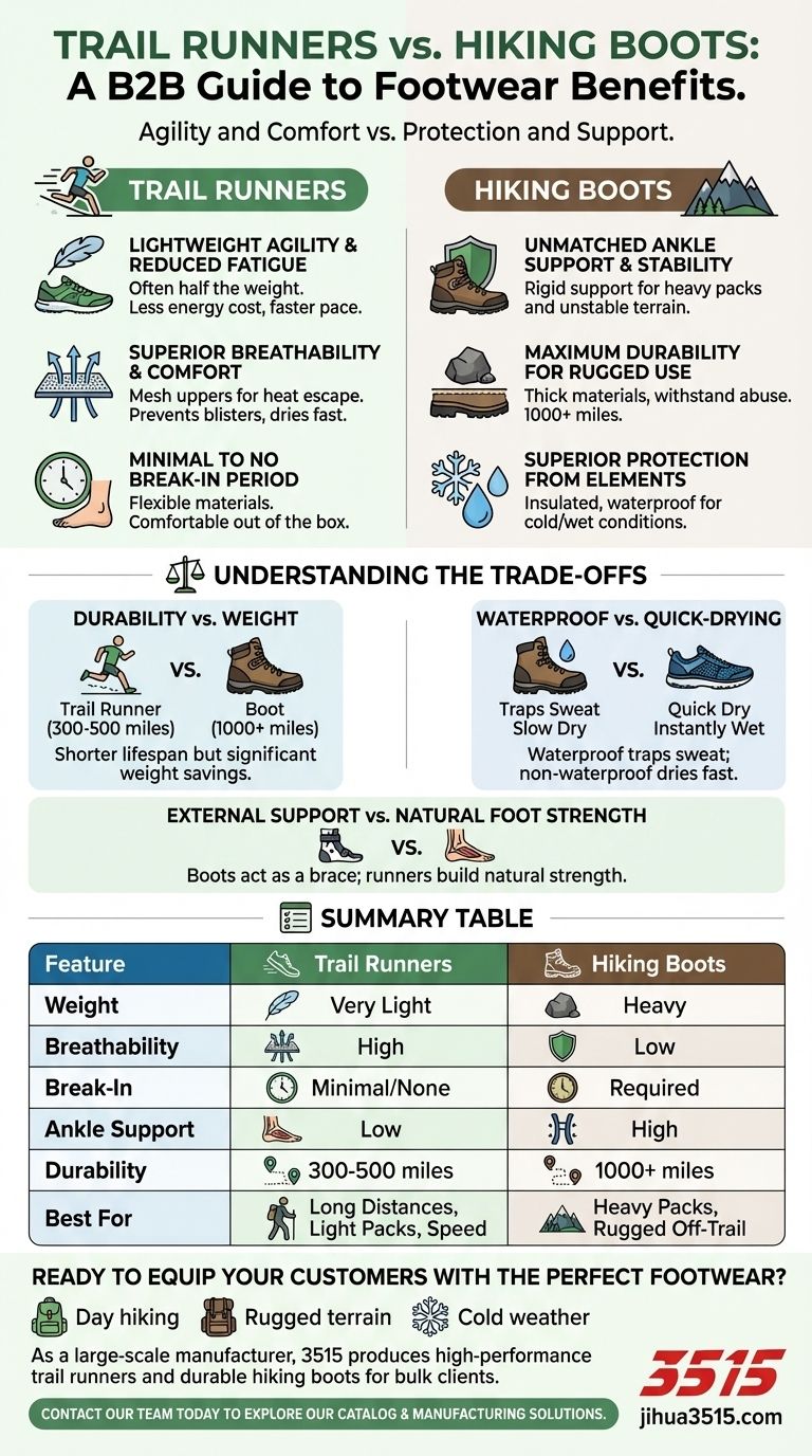 ¿Cuáles son los beneficios de las zapatillas de trail running en comparación con las botas de montaña? Más ligeras, más rápidas, más cómodas Guía Visual
