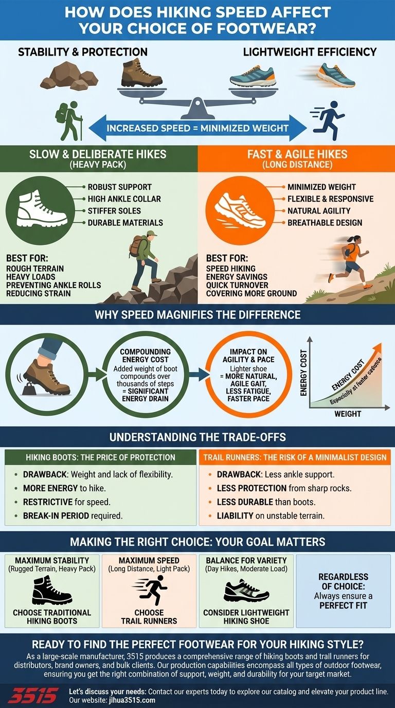 ¿Cómo afecta la velocidad de senderismo a la elección del calzado? Elige el zapato adecuado para tu ritmo Guía Visual