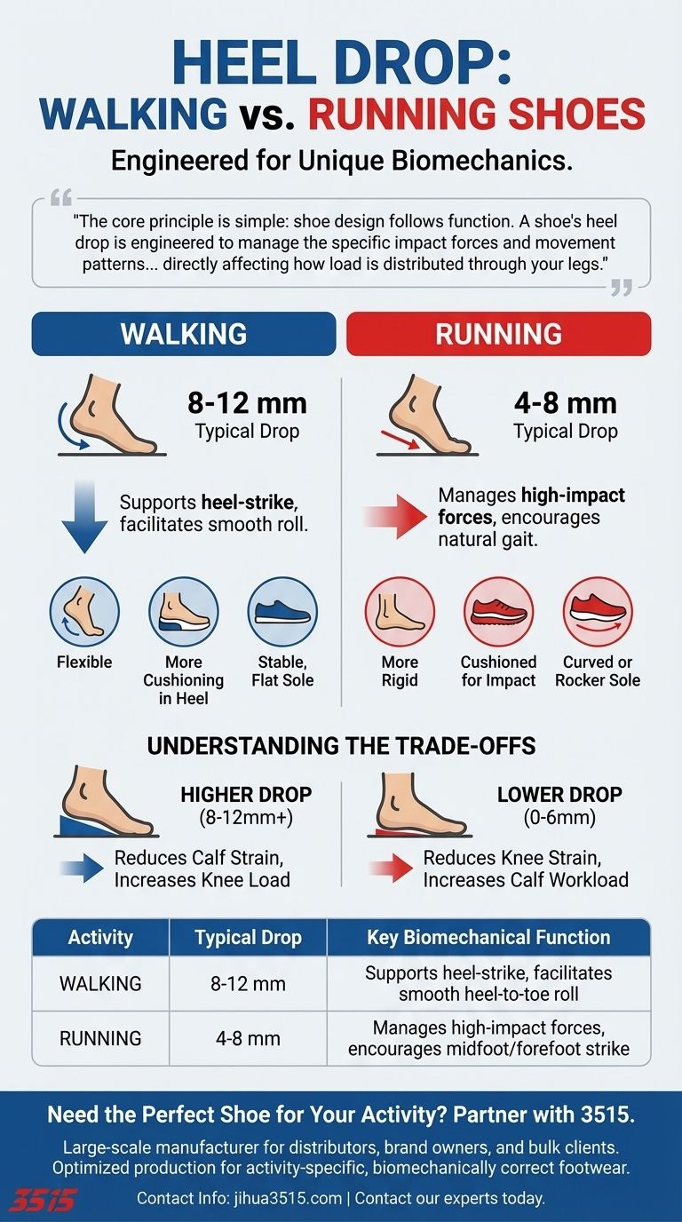 Чем отличается перепад высоты подошвы между беговыми и прогулочными кроссовками? Оптимизируйте свою обувь для производительности Визуальное руководство