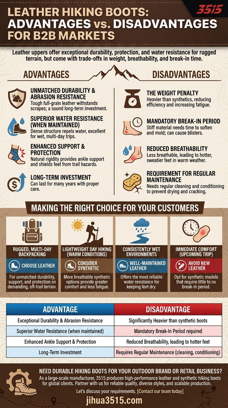 What are the advantages and disadvantages of leather uppers for hiking boots? A Guide for Durability vs. Comfort Visual Guide