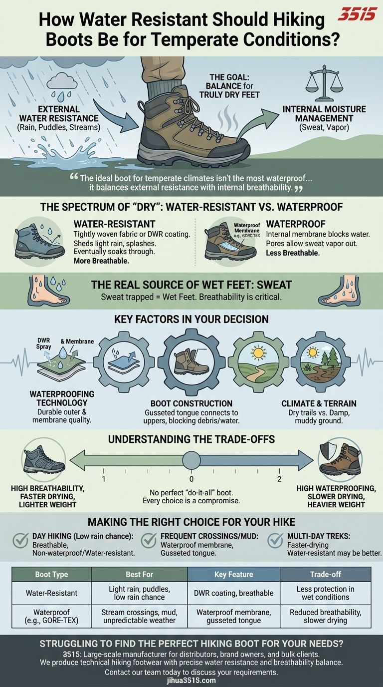 Wie wasserabweisend sollten Wanderschuhe für gemäßigte Bedingungen sein? Finden Sie die perfekte Balance für trockene Füße Visuelle Anleitung