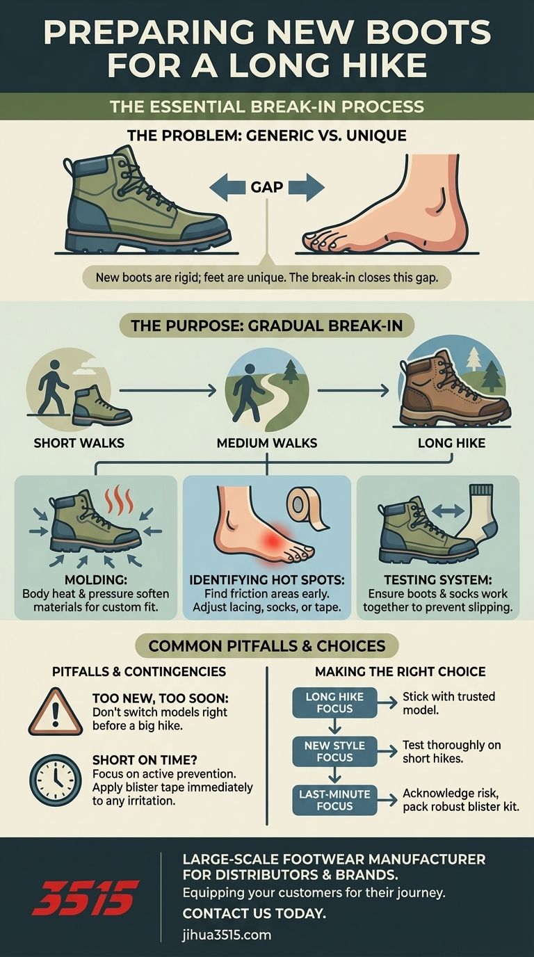 ¿Qué preparación se necesita antes de llevar botas nuevas a una caminata larga? Una guía para un rodaje sin dolor Guía Visual