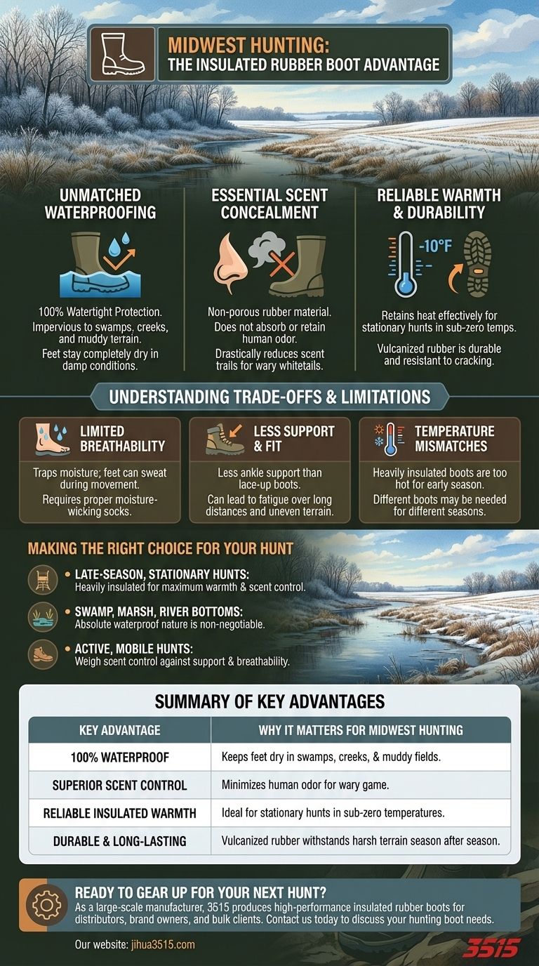 중서부 사냥에 단열 고무 장화의 장점은 무엇인가요? 습하고 춥고 냄새에 민감한 사냥을 지배하세요. 시각적 가이드