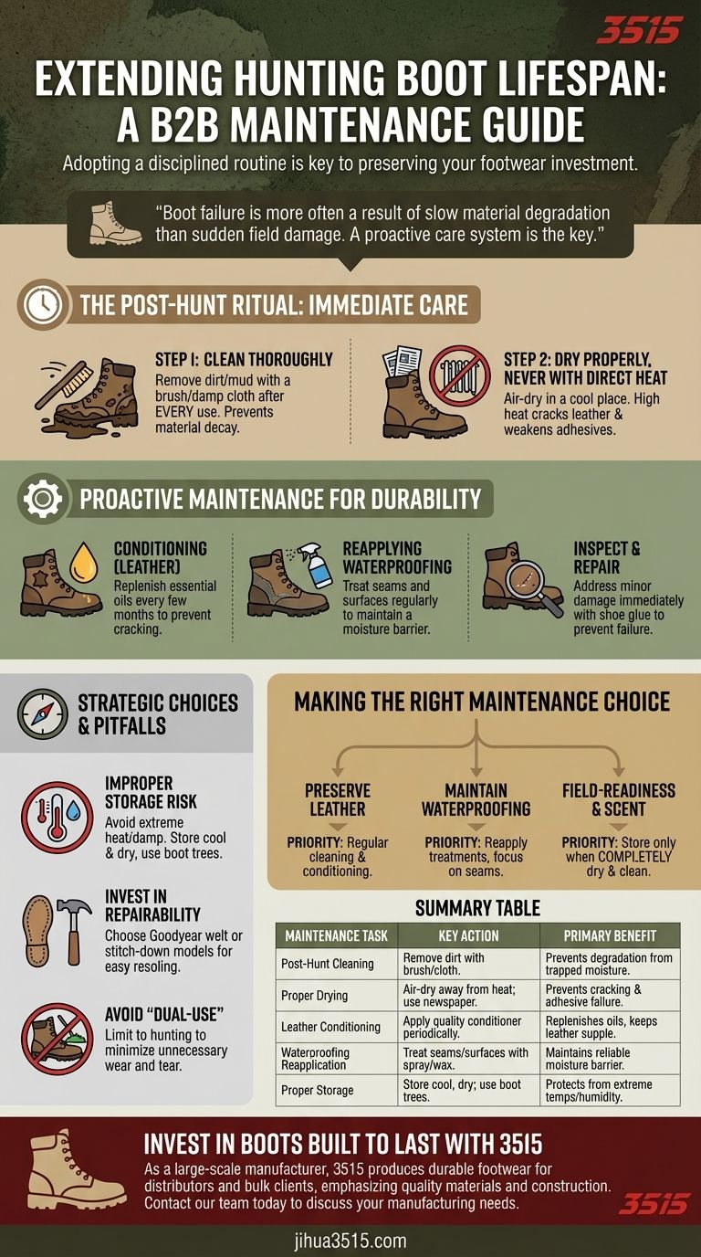 Quels conseils d'entretien existent pour prolonger la durée de vie des bottes de chasse ? Entretien préventif pour des années d'utilisation Guide Visuel