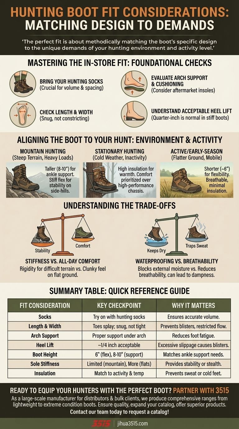 사냥용 부츠를 선택할 때 어떤 핏 고려 사항이 중요합니까? 사냥에 완벽한 핏을 찾으세요. 시각적 가이드
