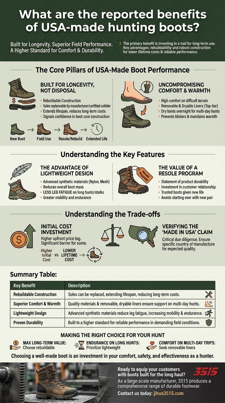 미국산 사냥화의 보고된 이점은 무엇인가요? 오래 지속되고 고성능인 신발에 투자하세요. 시각적 가이드