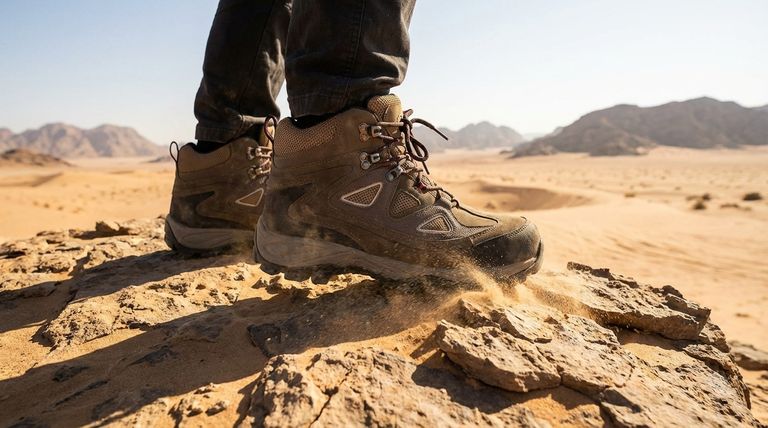 ¿Cuáles son las características clave del calzado ideal para entornos desérticos?