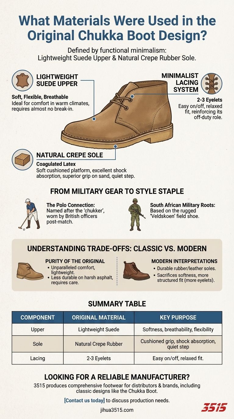 ¿Qué materiales se utilizaron en el diseño original de la bota Chukka? Descubre la icónica fórmula de gamuza y crepé Guía Visual