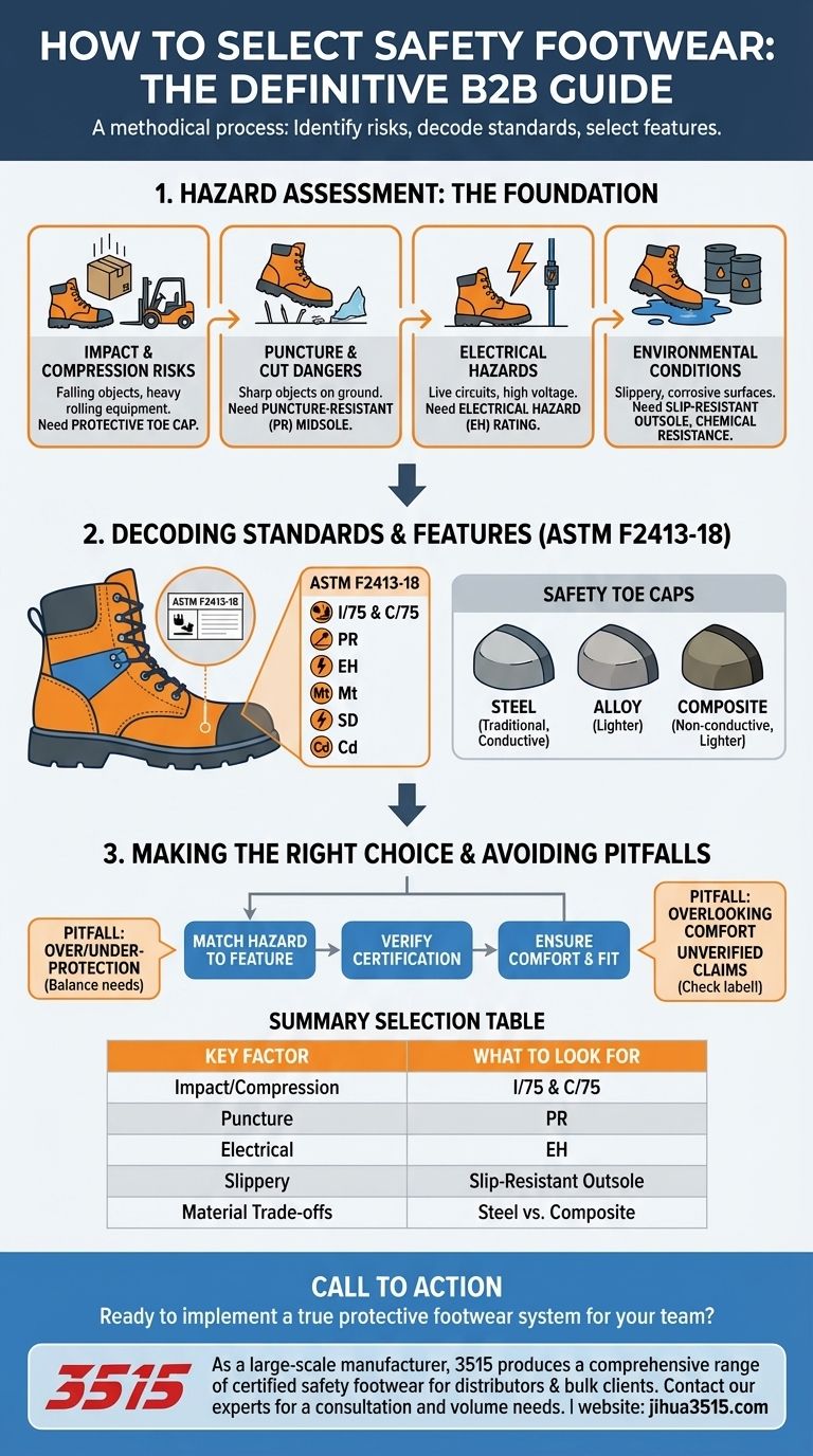 Come dovrebbero essere selezionate le calzature di sicurezza? Una guida definitiva basata sulla valutazione dei rischi Guida Visiva