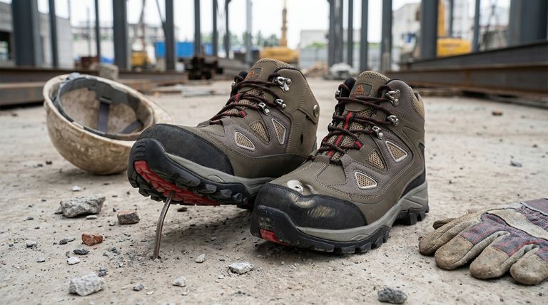 O que deve ser feito se o calçado de segurança for exposto a penetração na sola ou impacto? Substitua-o imediatamente.