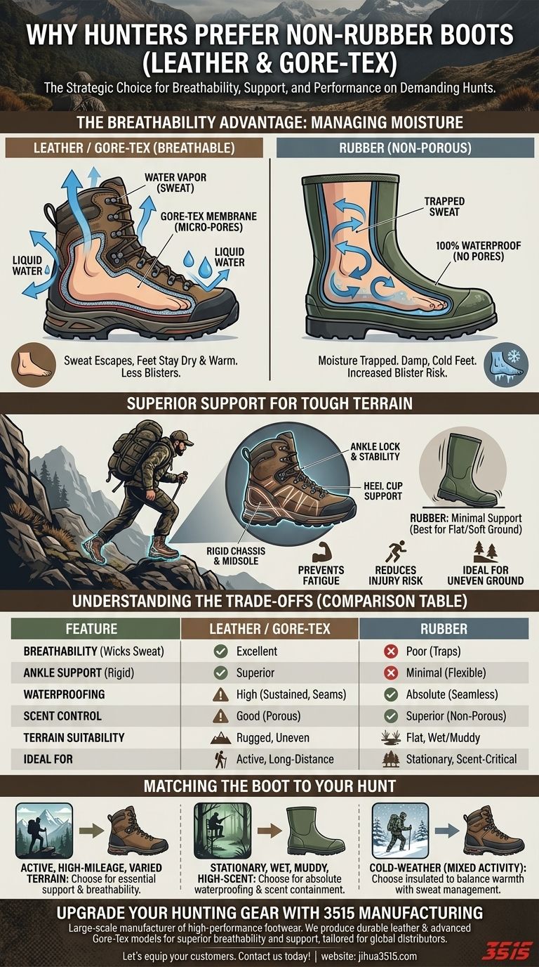 Por que alguns caçadores preferem botas não de borracha? Desbloqueie conforto e suporte superiores para caçadas exigentes Guia Visual