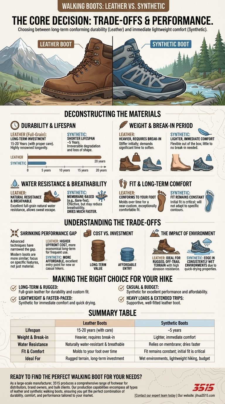 Was sind die Unterschiede zwischen Leder- und Synthetik-Wanderschuhen? Wählen Sie den richtigen Schuh für Ihre Wanderung Visuelle Anleitung