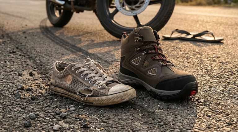 ¿Por qué el calzado regular como zapatillas o chanclas es inadecuado para la motocicleta? Explicación de los riesgos críticos de seguridad
