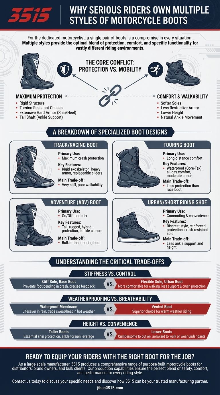 Почему у серьезных райдеров может быть несколько пар мотоциклетных ботинок? Правильный инструмент для каждой поездки Визуальное руководство