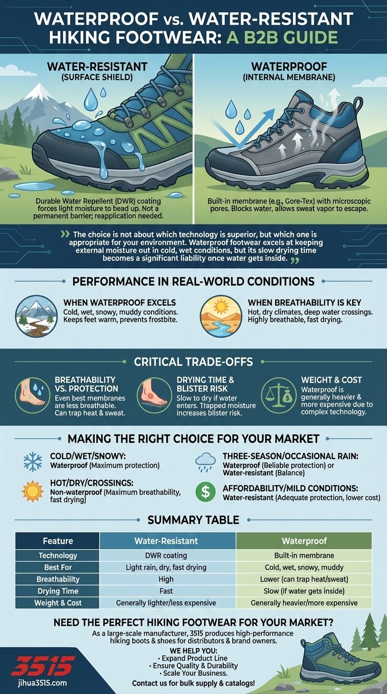 Qual è la differenza tra calzature da trekking impermeabili e resistenti all'acqua? Scegli l'attrezzatura giusta per il tuo sentiero Guida Visiva