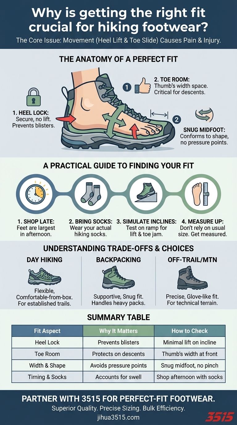 Why is getting the right fit crucial for hiking footwear? Avoid Injury and Maximize Comfort on the Trail Visual Guide