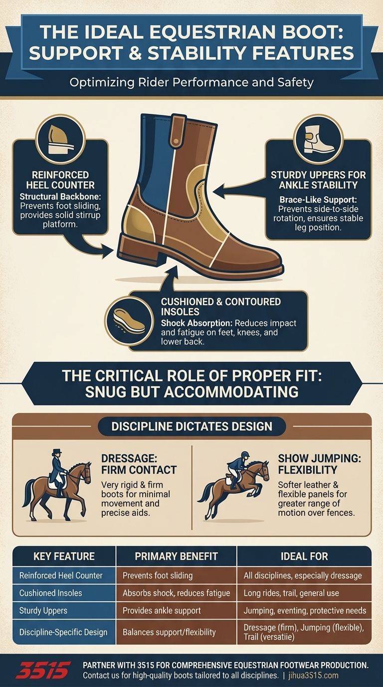 Welche Merkmale sollten ideale Reitstiefel für Halt und Stabilität aufweisen? Ein Leitfaden zur Auswahl des richtigen Stiefels Visuelle Anleitung