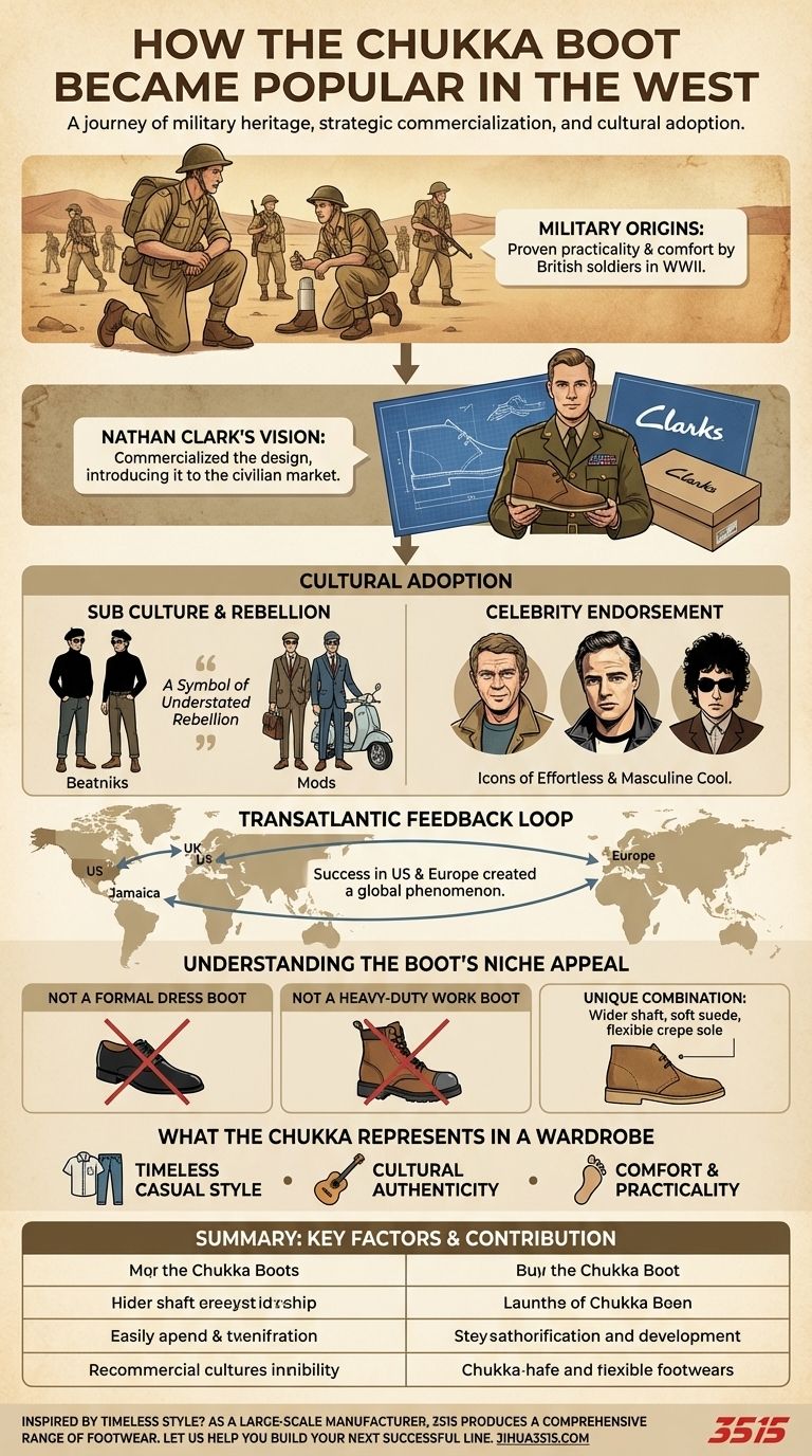 Comment la botte Chukka est-elle devenue populaire en Occident ? De la Seconde Guerre mondiale à Steve McQueen Guide Visuel