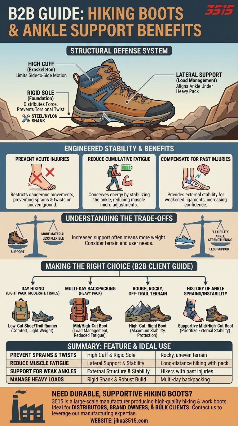 ハイキングブーツの足首サポートの利点は何ですか？捻挫を防ぎ、ハイキングの持久力を高める ビジュアルガイド