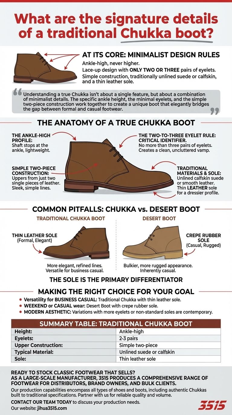 What are the signature details of a traditional Chukka boot? Master the Classic Ankle-High Style Visual Guide