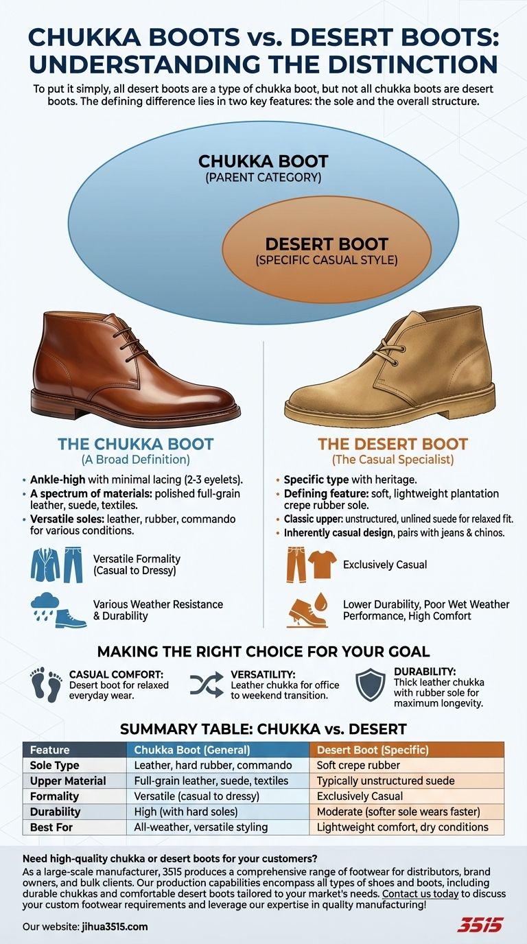 O que distingue as botas chukka das botas desert? Seu guia de estilo e função Guia Visual