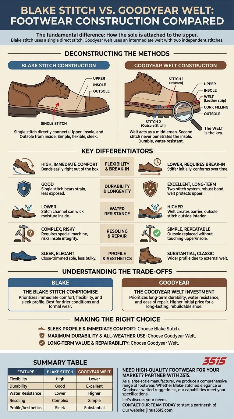 Comment la couture Blake se compare-t-elle au cousu Goodyear ? Choisissez la bonne construction de chaussure pour vos besoins Guide Visuel