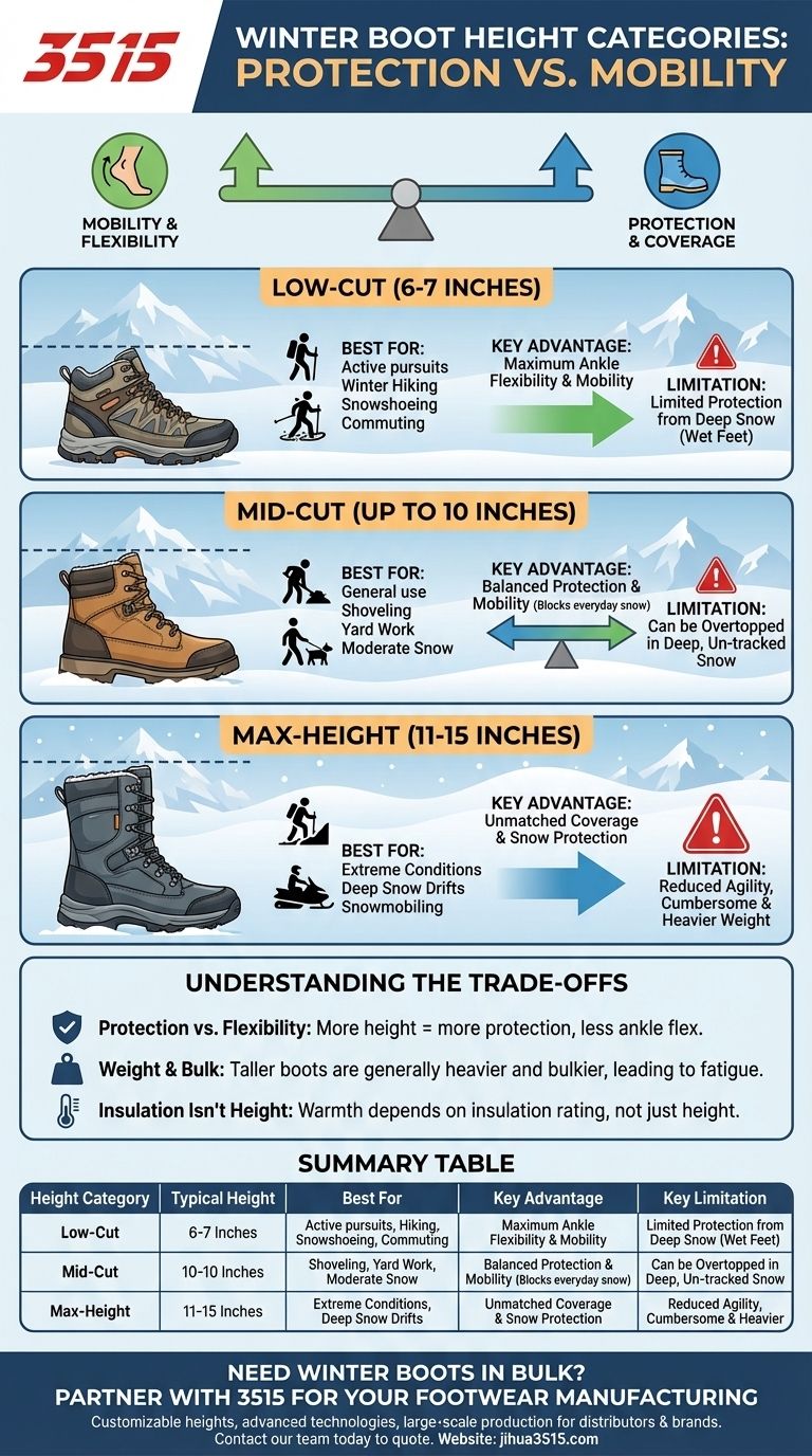 Каковы различные категории высоты зимних ботинок? Выберите правильную высоту для вашего зимнего занятия Визуальное руководство