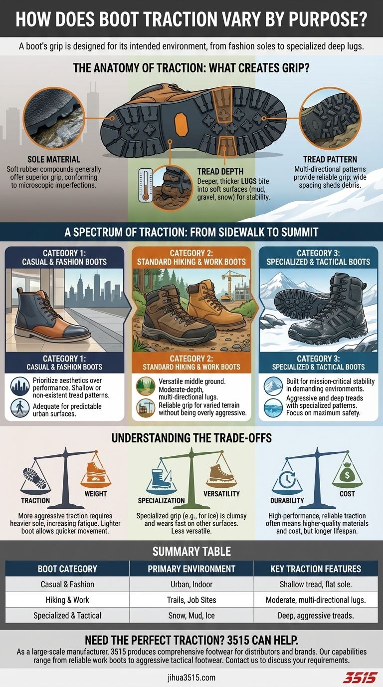 Wie variiert die Stollenhaftung von Stiefeln je nach Einsatzzweck? Ein Leitfaden zur Anpassung der Griffigkeit an Ihre Umgebung Visuelle Anleitung
