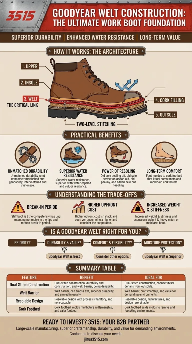 ¿Por qué elegir botas de trabajo Goodyear welt? Durabilidad superior y valor a largo plazo explicados Guía Visual