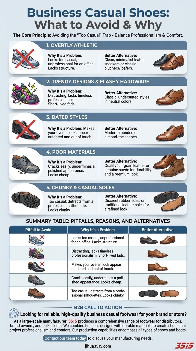 选择商务休闲鞋时应避免什么？避免这些常见的风格错误 图解指南