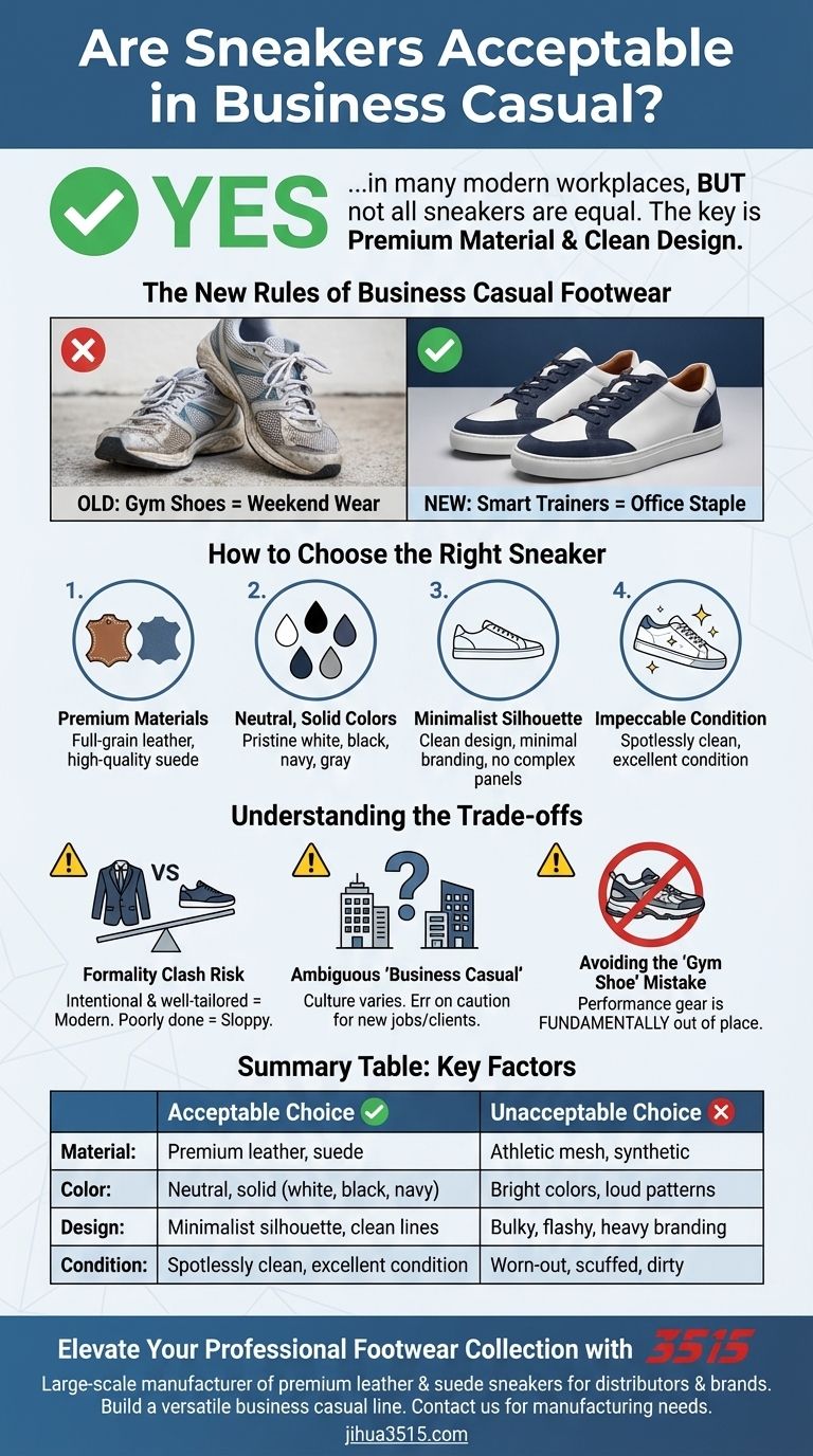 Sind Sneaker in einem Business-Casual-Arbeitsumfeld akzeptabel? Wie man den richtigen Stil wählt Visuelle Anleitung