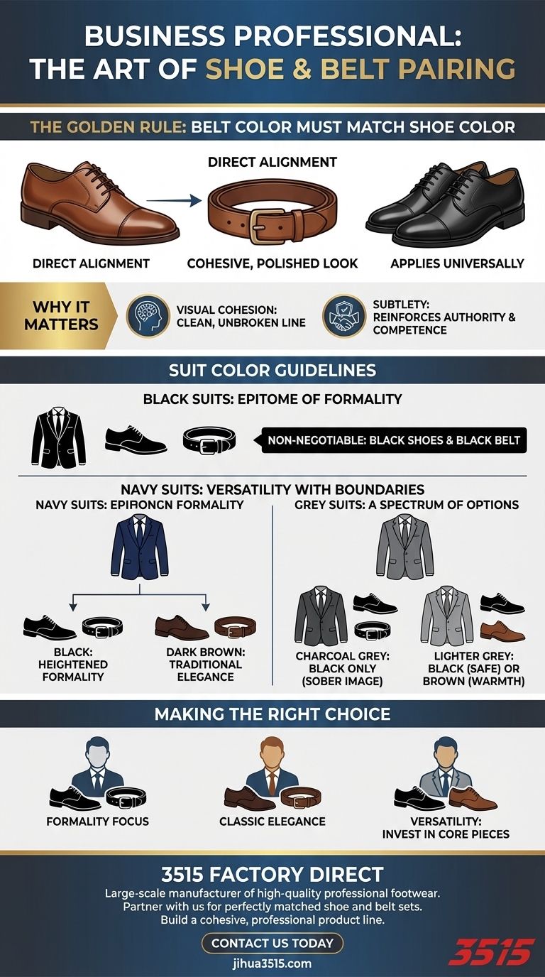 关于商务正装搭配鞋子和皮带的规则有哪些？打造精致造型 图解指南