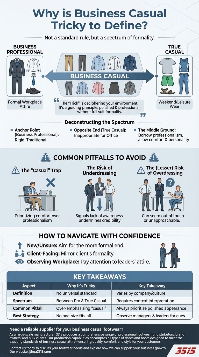 ビジネスカジュアルの服装規定が定義しにくいのはなぜですか？曖昧なドレスコードを乗りこなす ビジュアルガイド