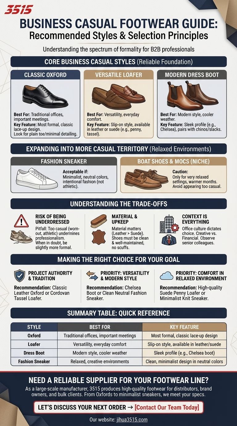 Welche Schuhstile werden für Business-Casual-Kleidung empfohlen? Meistern Sie den professionellen Look Visuelle Anleitung