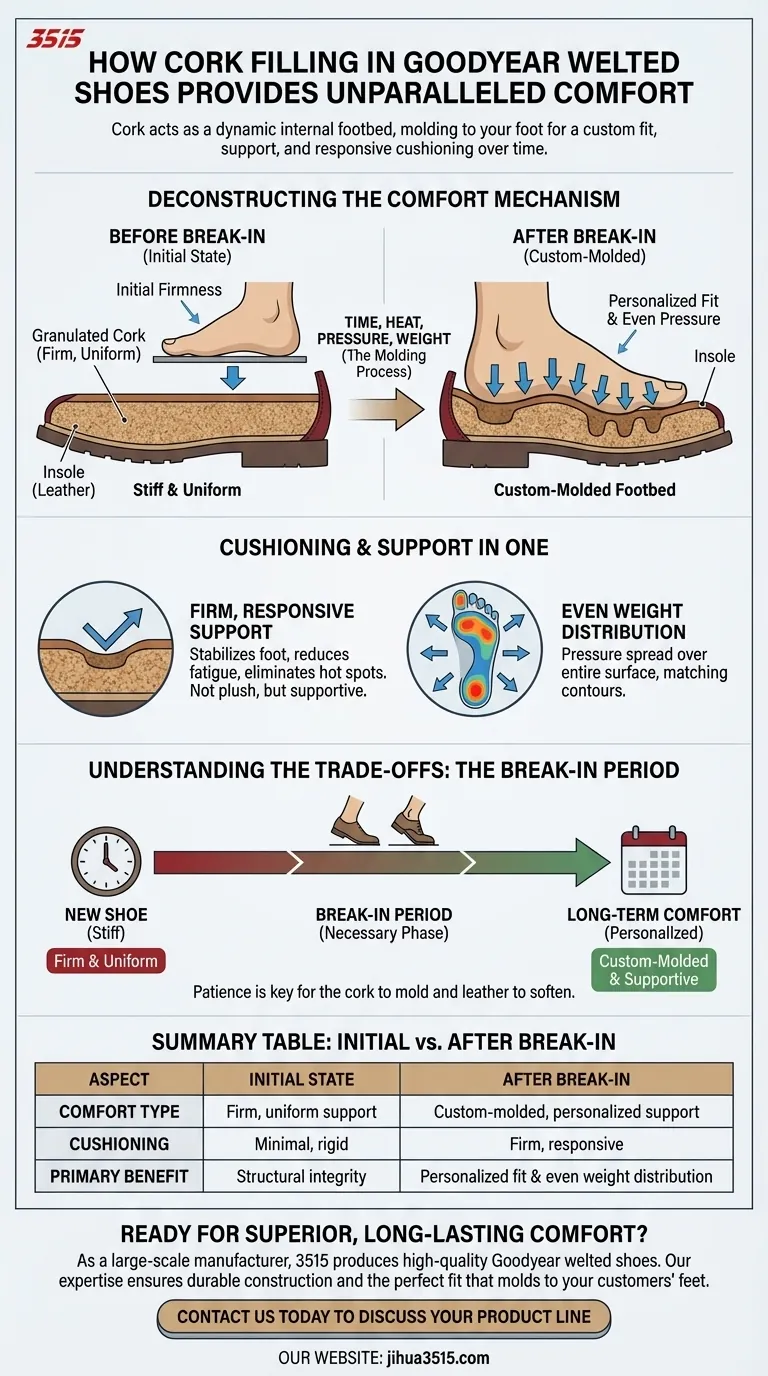 Comment le rembourrage en liège contribue-t-il au confort des chaussures à montage Goodyear ? Découvrez le secret d'un soutien personnalisé du pied Guide Visuel