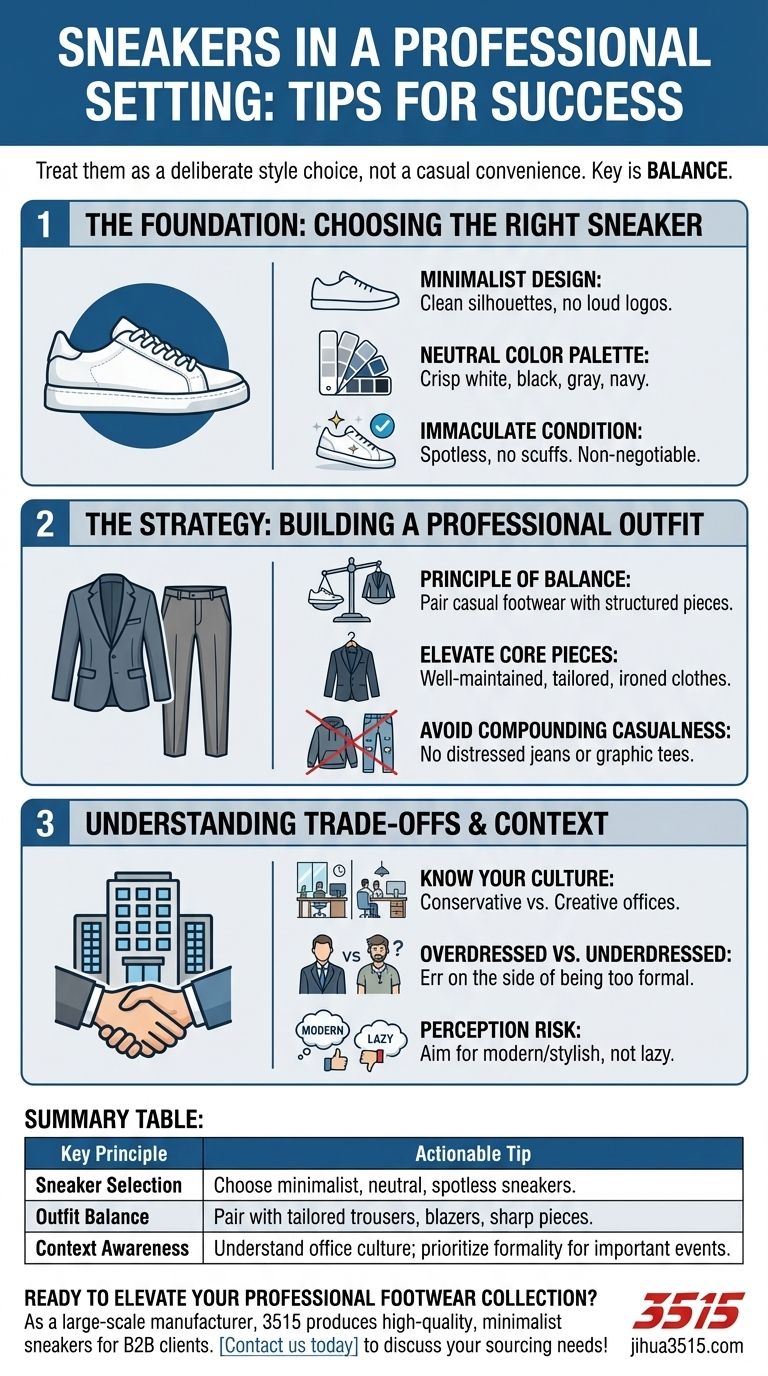Quais dicas devem ser seguidas ao usar tênis em um ambiente profissional? Domine o Estilo de Escritório com Confiança Guia Visual