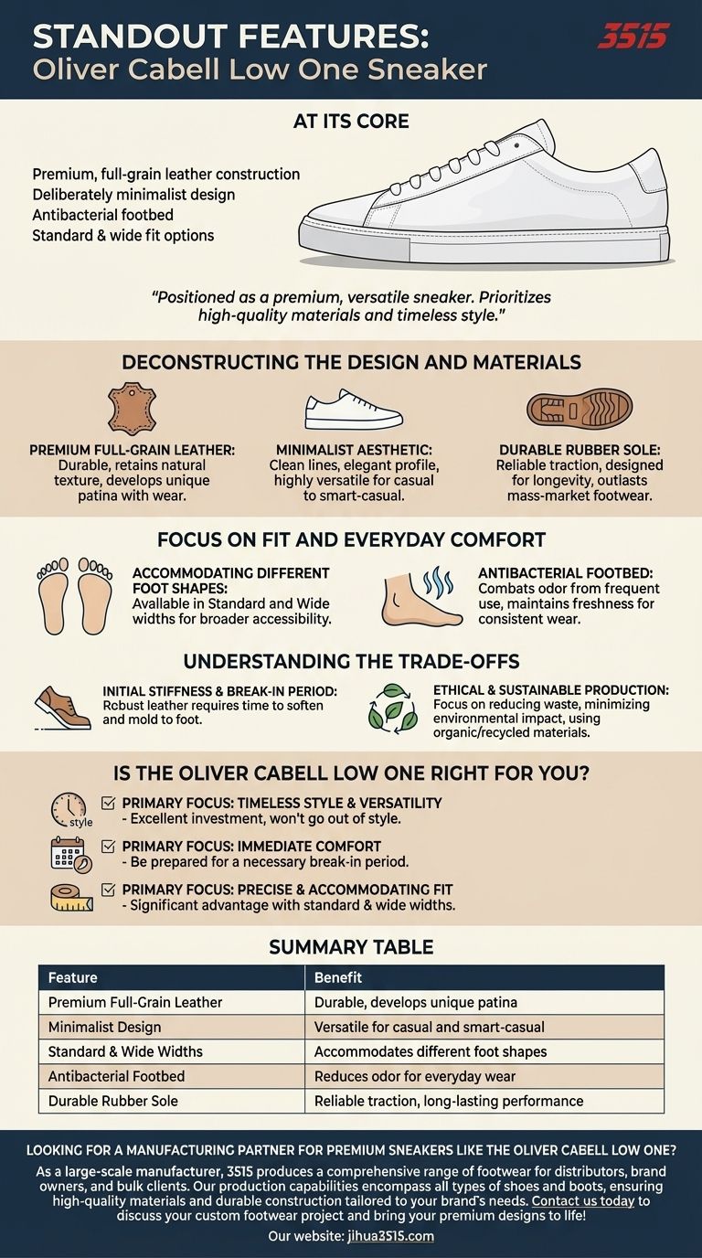 ما هي أبرز ميزات حذاء أوليفر كابيل لو وان سنيكر؟ شرح الأناقة والمتانة الممتازة دليل مرئي