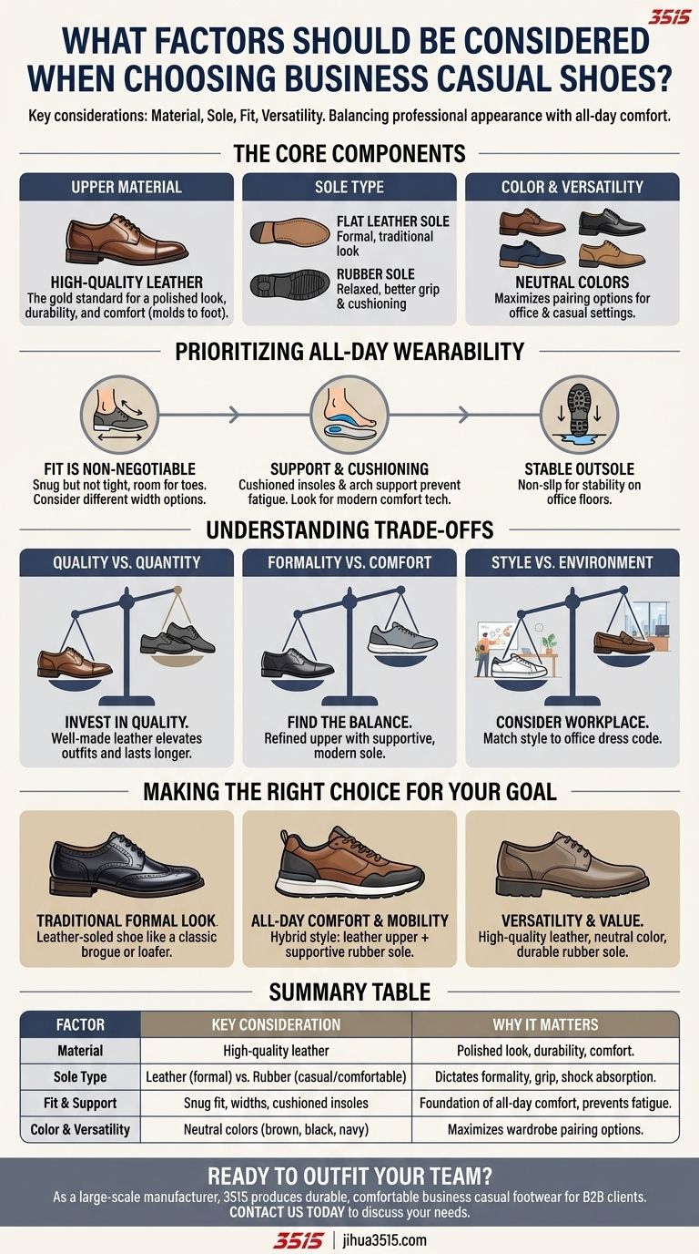 Quels facteurs faut-il prendre en compte lors du choix de chaussures décontractées d'affaires ? Trouvez le parfait équilibre entre style et confort. Guide Visuel