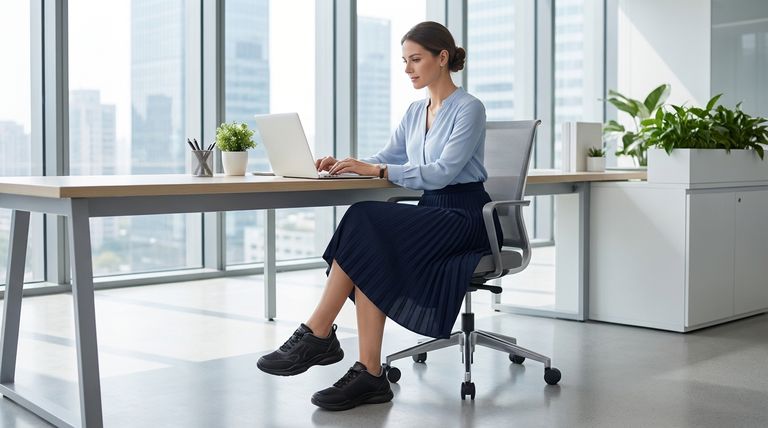 Les baskets peuvent-elles être portées avec des jupes et des robes dans un cadre professionnel décontracté ? Oui, avec le bon style.