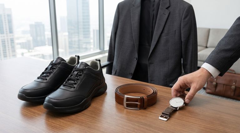 Quels accessoires complètent les baskets dans une tenue business casual ? Maîtriser l'équilibre entre style et professionnalisme