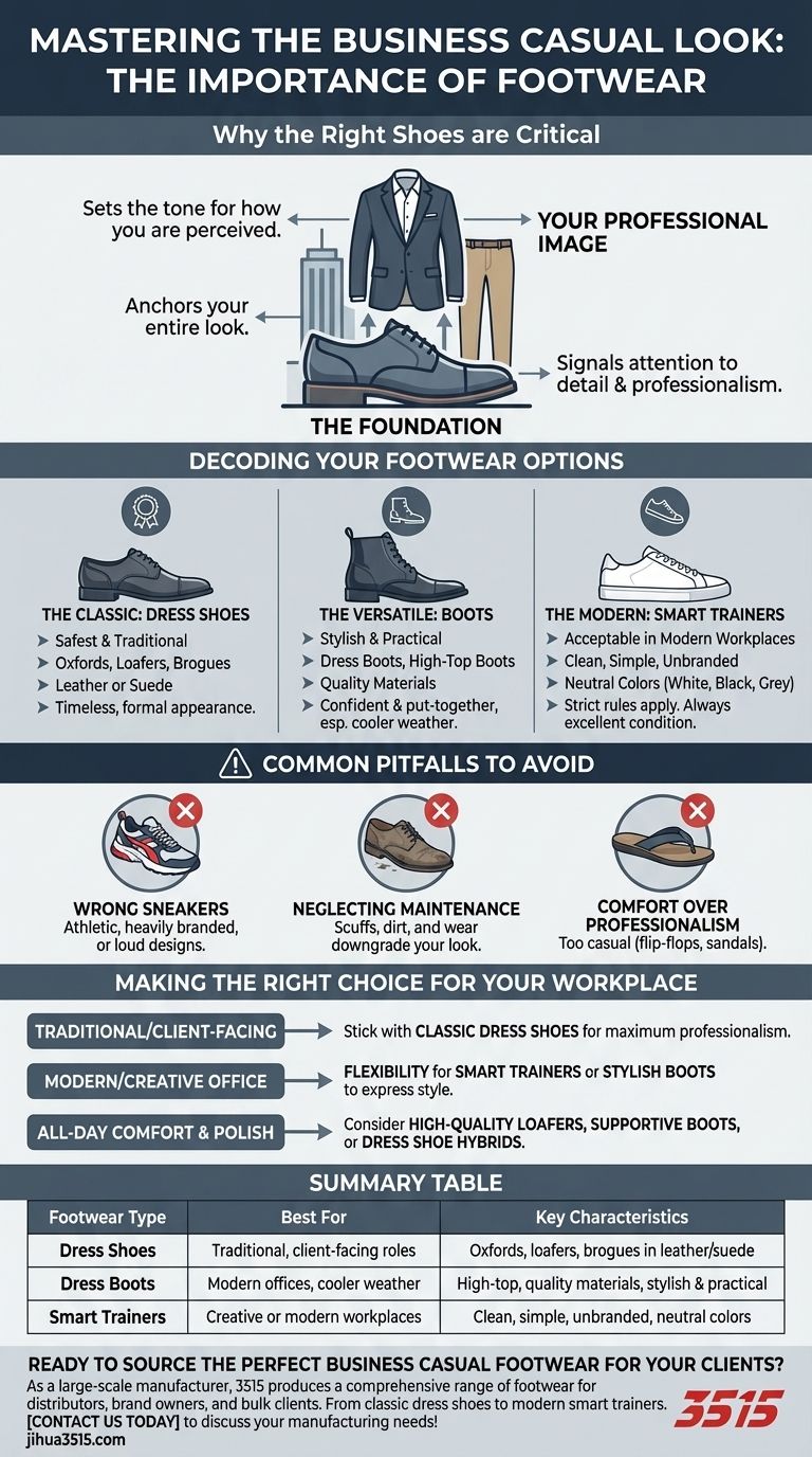 Почему выбор правильной обуви важен для делового повседневного образа? Повысьте свой профессиональный имидж Визуальное руководство