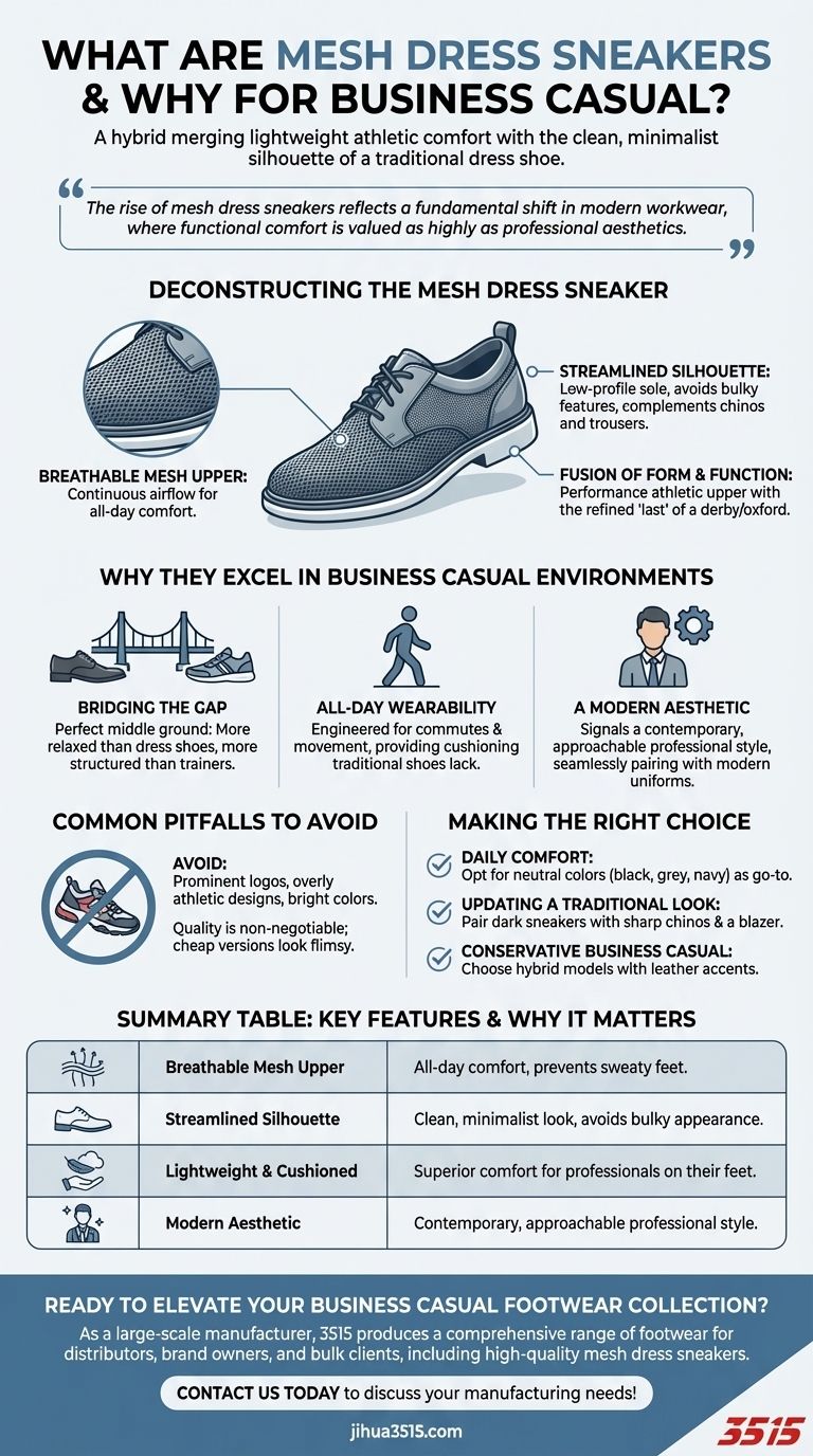 Was sind Mesh-Kleidersneaker und warum eignen sie sich für Business-Casual-Kleidung? Moderner Komfort trifft auf professionellen Stil Visuelle Anleitung