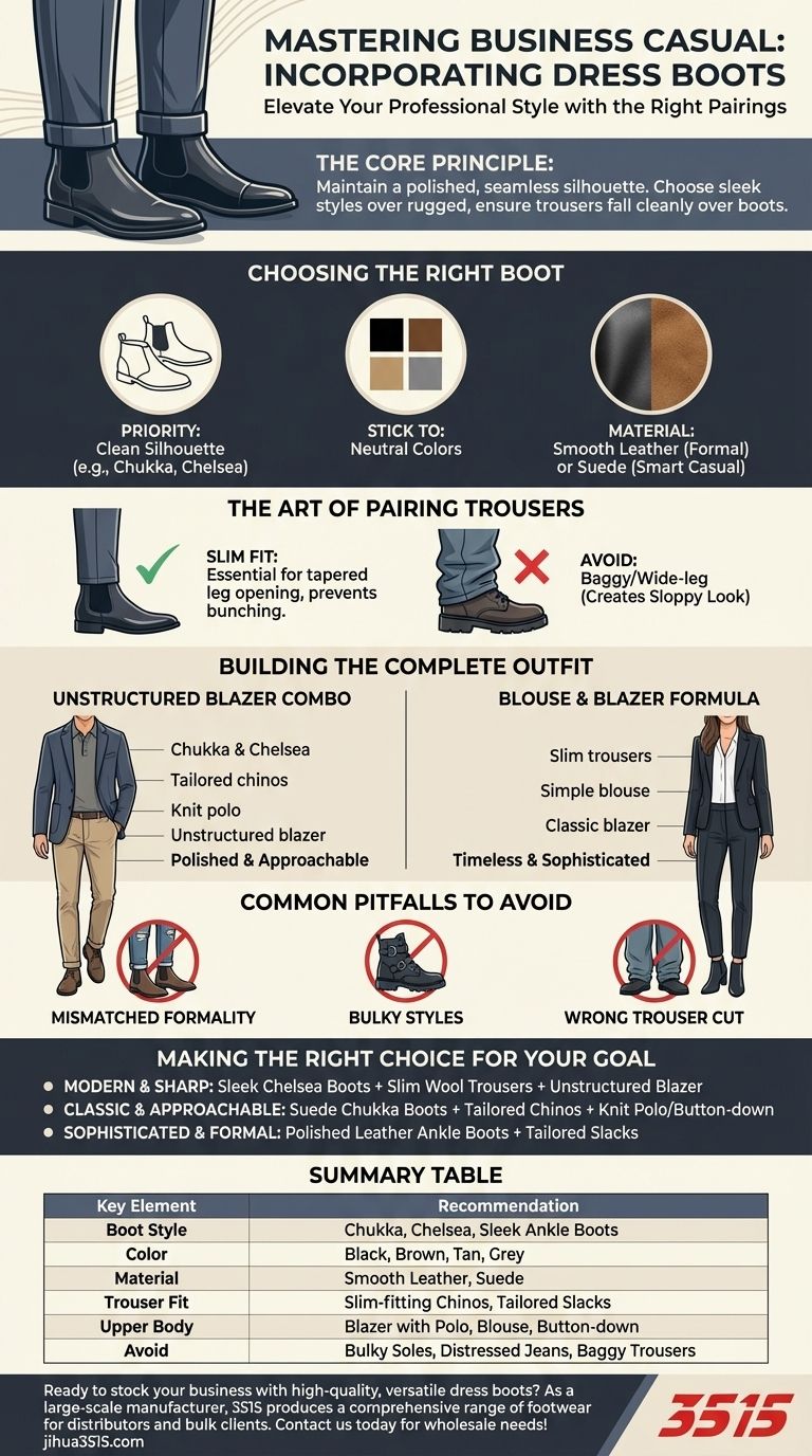 Comment intégrer des bottes habillées dans une tenue business casual ? Rehaussez votre style professionnel Guide Visuel