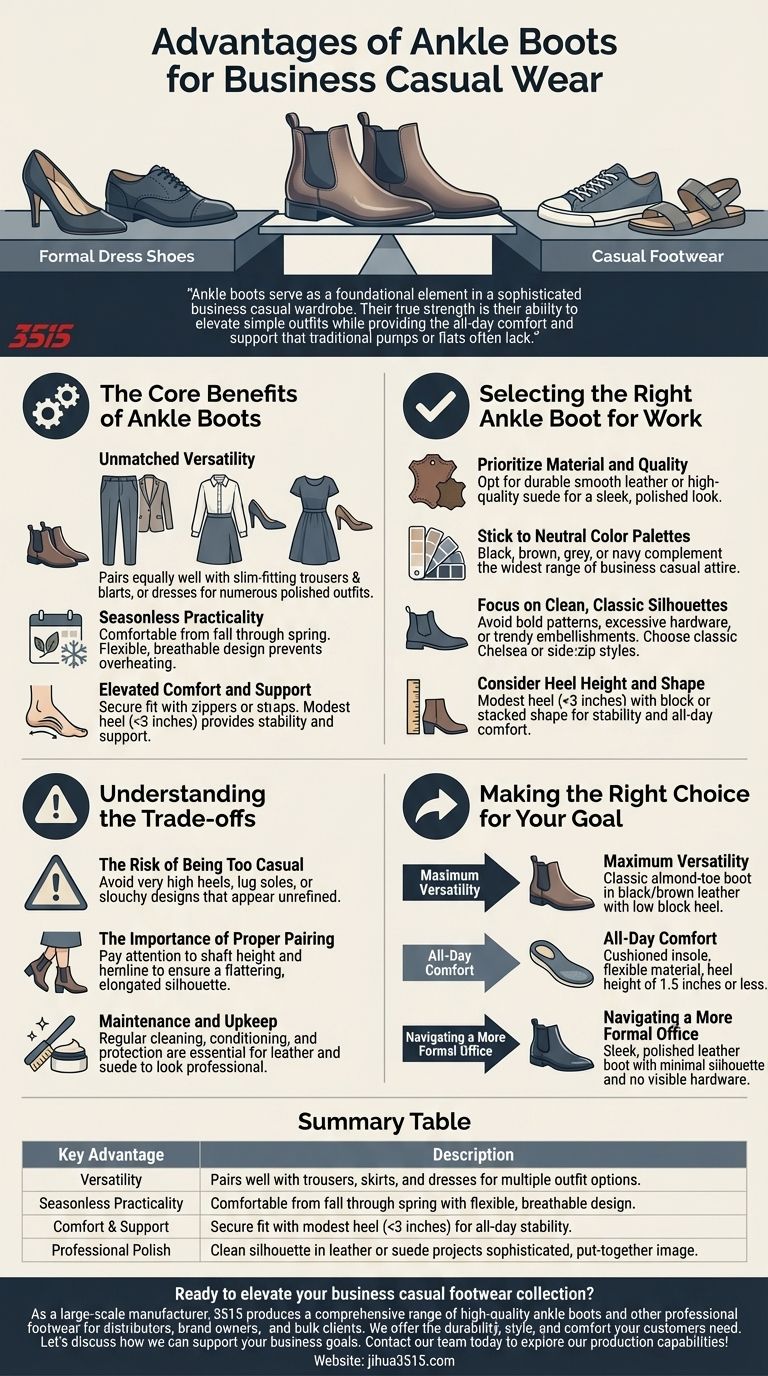 ما هي مزايا أحذية الكاحل للملابس الرسمية غير الرسمية؟ عزز أسلوبك المهني دليل مرئي