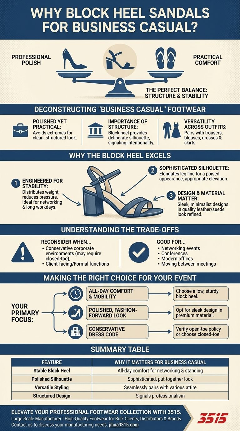 为什么粗跟凉鞋是商务休闲场合的理想选择？掌握风格与舒适度的完美平衡 图解指南