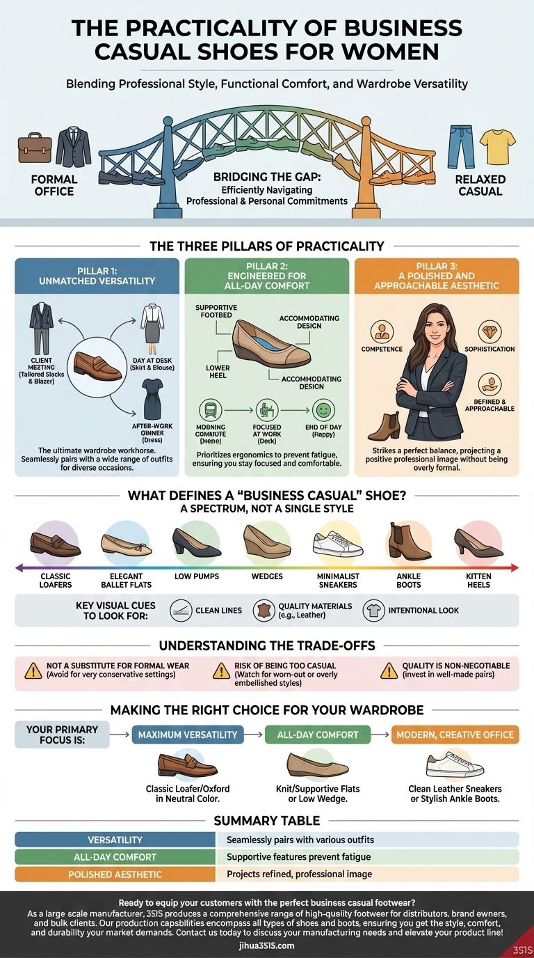 Pourquoi les chaussures de style affaires décontracté sont-elles pratiques pour les femmes ? Obtenez style, confort et polyvalence Guide Visuel