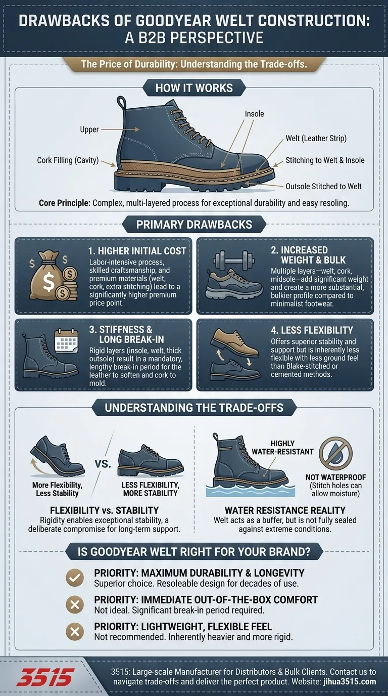 Quels sont les inconvénients de la construction Goodyear Welt ? Comprendre les compromis d'un étalon-or Guide Visuel